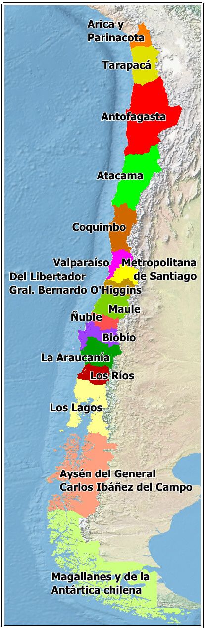 mapa de chile continental