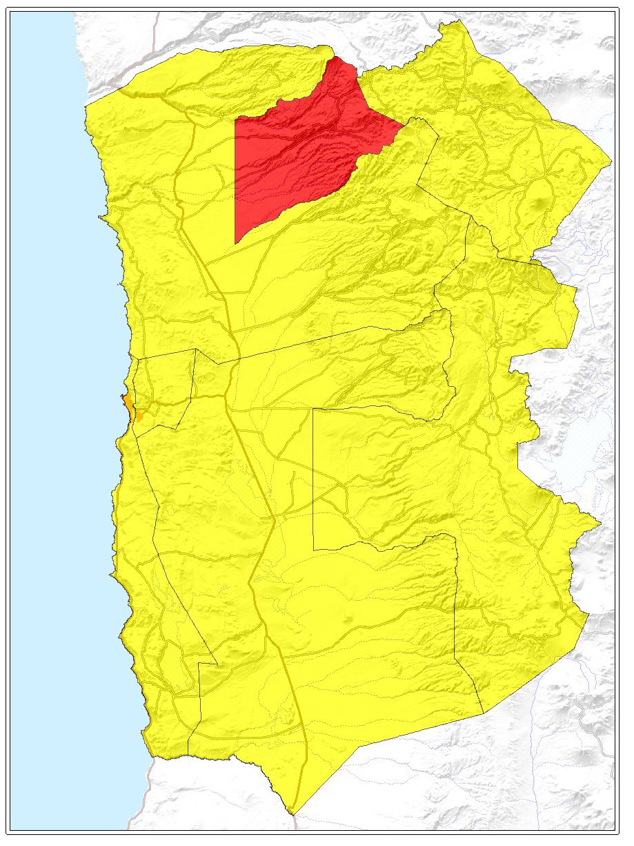 ubicación de la comuna de Camiña