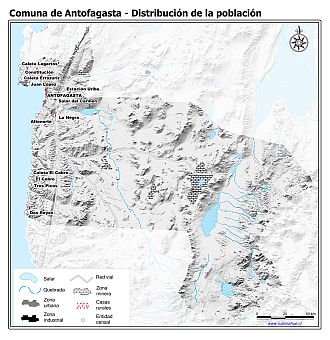Mapa de la distribución de la población