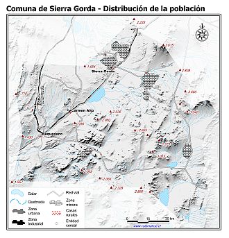 Mapa de la distribución de la población