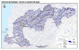 Mapa de la hidrografía de la comuna