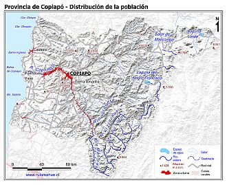 Mapa de la distribución de la población