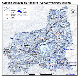 Mapa de la hidrografía de la comuna