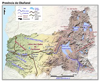 Mapa de la provincia con fondo coloreado