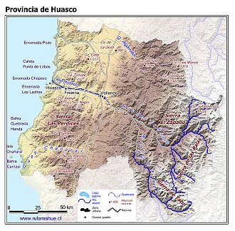 Mapa de la provincia con fondo coloreado