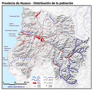 Mapa de la distribución de la población