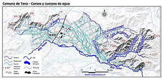 Mapa de la hidrografía de la comuna