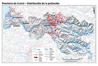 Mapa de la distribución de la población