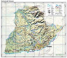 Mapa pequeño de la comuna de Temuco en formato PDF