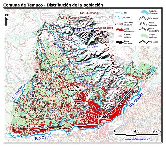 Mapa de la distribución de la población