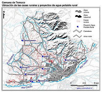 Mapa de la distribución de la población