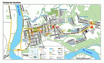 Plano pequeño de la ciudad de Carahue