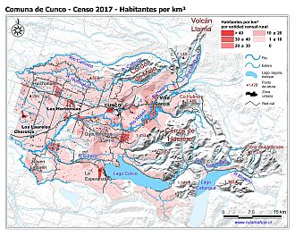 Habitantes por km2 por entidad rural censal