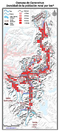 Habitantes por km2 por entidad rural censal
