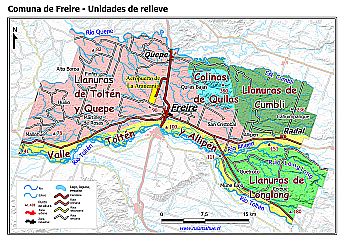 Mapa de las unidades de relieve