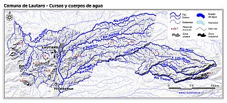 Mapa de la hidrografía de la comuna
