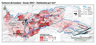 Habitantes por km2 por entidad rural censal