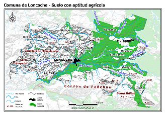 Mapa de la distribución de los suelos con aptitud agrícola
