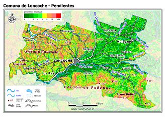 Mapa de las pendientes de terreno