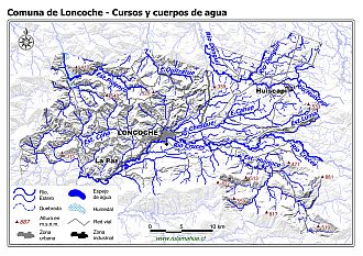 Mapa de la hidrografía de la comuna