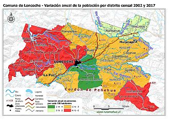 Mapa con la variación anual de la población entre los Censos Nacionales de Población y Vivienda de 2002 y 2017