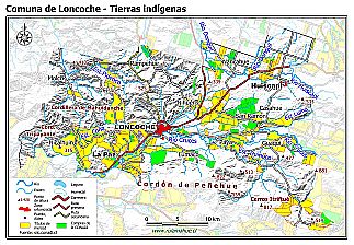 Mapa con las superficies de tierras indígenas