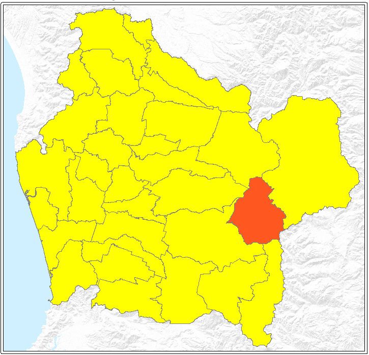 ubicación de la comuna de Melipeuco