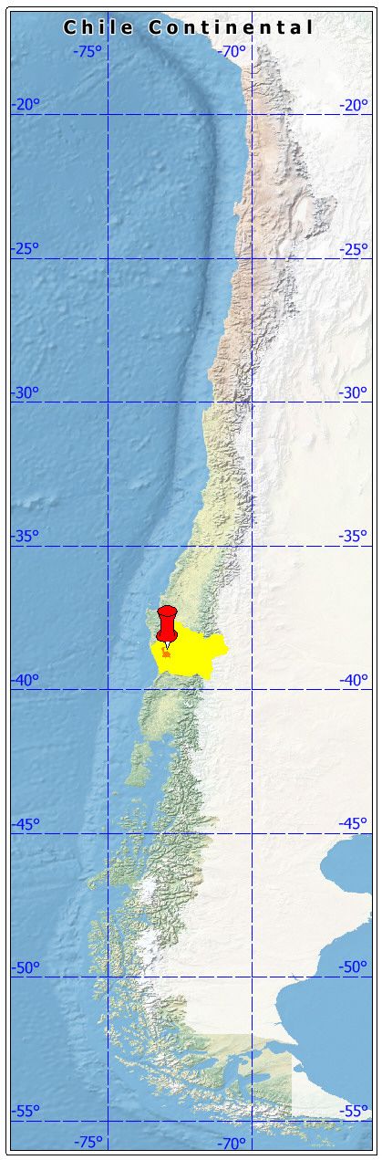 ubicación de la comuna de Nueva Imperial