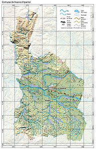 Mapa pequeño de la comuna de Nueva Imperial en formato PDF