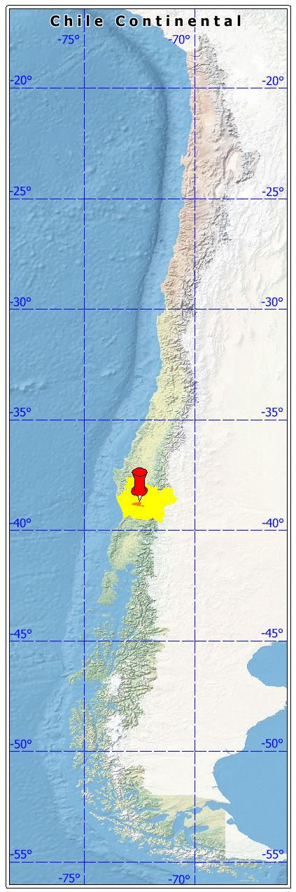 ubicación de la comuna de Padre Las Casas