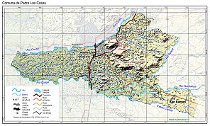 Mapa pequeño de la comuna de Padre Las Casas en formato PDF