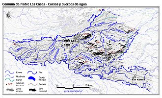 Mapa de la hidrografía de la comuna