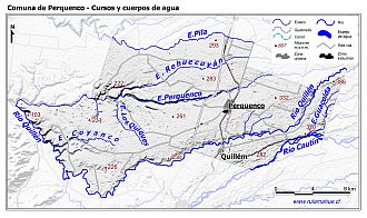 Mapa de la hidrografía de la comuna