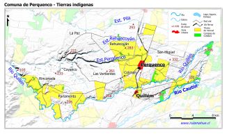 Mapa con las superficies de tierras indígenas