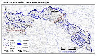 Mapa de la hidrografía de la comuna