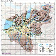 Mapa pequeño de la comuna de Pucón en formato PDF