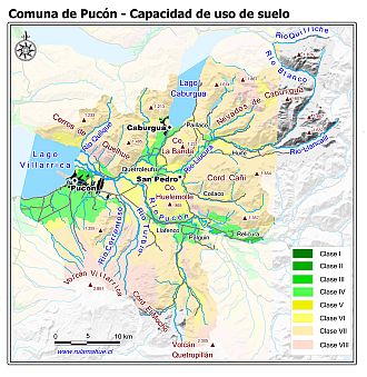 Mapa de la distribución de la capacidad de uso de los suelos