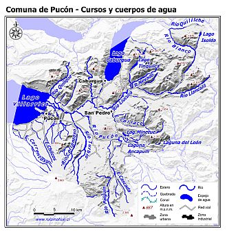 Mapa de la hidrografía de la comuna