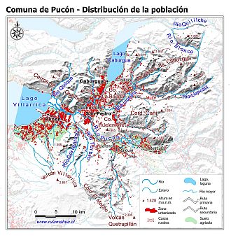 Mapa de la distribución de la población