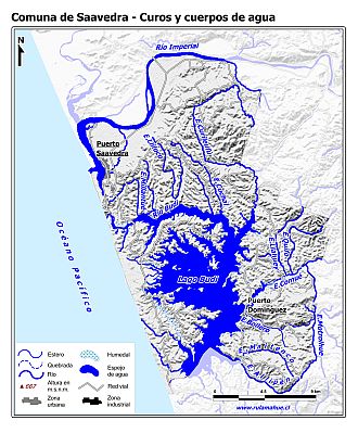 Mapa de la hidrografía de la comuna