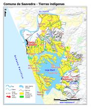 Mapa con las superficies de tierras indígenas