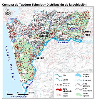 Mapa de la distribución de la población