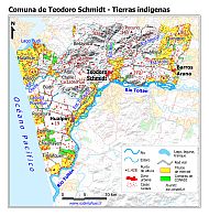 Mapa con las superficies de tierras indígenas