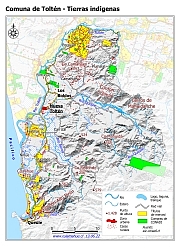 Mapa con las superficies de tierras indígenas