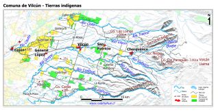 Mapa con las superficies de tierras indígenas