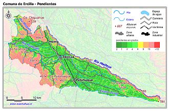 Mapa de las pendientes de terreno