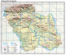 Mapa pequeño de la comuna de Los Sauces en formato PDF