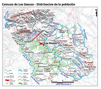 Mapa de la distribución de la población