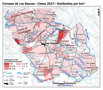 Habitantes por km2 por entidad rural censal