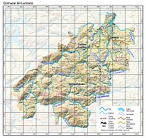 Mapa pequeño de la comuna de Lumaco en formato PDF